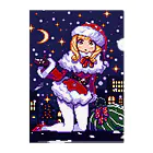 神月秋丸(KamizukiAkimaru)の【ドット絵】クリスマスガール クリアファイル