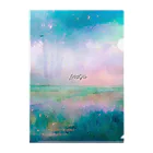 【ホラー専門店】ジルショップの油絵風の癒しデザイン(ターコイズブルー) Clear File Folder