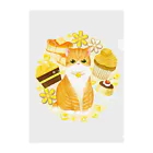 ネコのひたいのニャンコと美味しい時間シリーズ「YELLOW・スイーツ」 クリアファイル