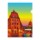 GALLERY misutawoのドレスデン 夕暮れの街角 Clear File Folder