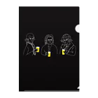 ビールとアート TM-3 Designの偉人 × BEER（三人の音楽家）白線画-ブラック Clear File Folder