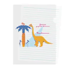 fumimicreativeのブラキオサウルス　80年代風レトロポップな恐竜 Clear File Folder