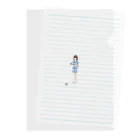 みやたの落ちたカキ食べられないの -blue- Clear File Folder