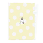 つむぎちゃん☁️*⋆のもこもこドットクリアファイル（イエロー） Clear File Folder