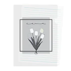 rilybiiのgrayish color × white × charcoal ×  tulip bouquet Clear File Folder