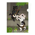 雁花工房（寄付アイテム販売中です）の黒猫と三毛猫 Clear File Folder