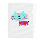 手書き家のカラフルねこ Clear File Folder