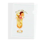 Cafe &Gallery喫茶のり福のクリームソーダ猫　＃５オレンジ Clear File Folder