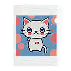 A31eの狛猫のミケ「はーとびーと」 Clear File Folder