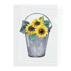 Fred HorstmanのWatering bucket and sunflowers  じょうろ と ひまわり クリアファイル