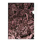 白黒灰脂オリジナルイラストグッズSHOP『熊猫動物園』のハロウィンを塗り潰せ Clear File Folder