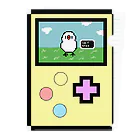 鳥とお花の雑貨店(sakurabun)のドット絵ゲーム風　ももひきレベル2　ライトイエロー クリアファイル