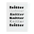 pippi@編み物のmany knitters (black) Clear File Folder