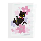 くろねこ工房の黒猫とさくら Clear File Folder