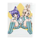 エビフライの使者のねこ&うさぎ Clear File Folder