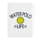 sports_tower スポーツタワーの水球(すいきゅう)(water polo)・アイテム・デザイン・Tシャツ・チームT・かっこいい・かわいい・クラブT・球技・得点・ボール・選手・ポジション・部活・スポーツ・シンプル・チームワーク クリアファイル