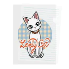BATKEI ARTのCute White Cat Misty Clear File Folder