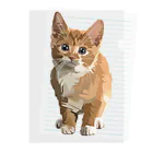 Zonelandの面白い猫、ケティ、猫の家 Clear File Folder