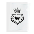 onehappinessのゴールデンレトリバー　crown heart　onehappiness　black Clear File Folder