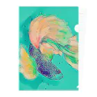 @7chiのベタ_ミントグリーン Clear File Folder
