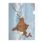 Yanagiya Kosanjiの北海道_TextMap_木目調[空と海] Clear File Folder