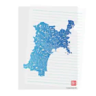 Yanagiya Kosanjiの宮城県_TextMap_青色グラデーション Clear File Folder