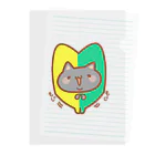 mai_illust_boxの初心者マーク（黒猫） Clear File Folder