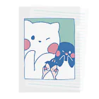 tafu tafuのかわいいポーズのしろぎんしま Clear File Folder