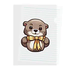 QuillSerenadeの可愛いリボンのもちぽんのステッカー Clear File Folder