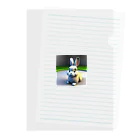 動物好きのともやのかわいい兎の3Dイラストグッズ Clear File Folder
