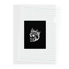 COOL&SIMPLEのBlack White Illustrated Skull King  Clear File Folder