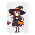 AIデザイングッズ販売　Akiba-treasure（アキバトレジャー）のハロウィン　魔女っ子　リコちゃん Clear File Folder