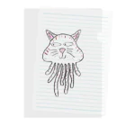 魂響・雪猫（しろねこ）のクラゲねこ Clear File Folder