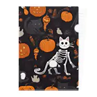 ToToMoの【ハロウィン】スケルトンキャット Clear File Folder