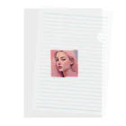 k-famのピンクのチーク美女 Clear File Folder