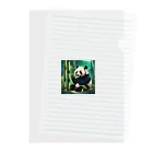 アーミタイのかわいいパンダのイラストグッズ Clear File Folder