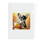 DeenaDeeのAutumn Curiosity: Chihuahua & Mug Magic 秋の好奇心: チワワとマグカップ Clear File Folder