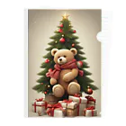 규리shopのクリスマス テディーベアの思い出 Clear File Folder