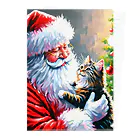 Chee & MarkusのSanta and a Cat クリアファイル