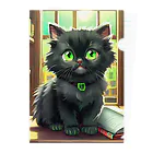 yoiyononakaの図書室の黒猫01 Clear File Folder