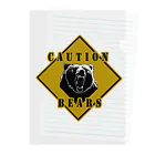 PALA's SHOP　cool、シュール、古風、和風、のCAUTION- Bear　４ Clear File Folder