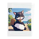 D-aerialの可愛い犬のイラスト Clear File Folder