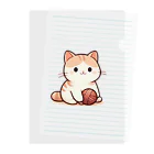 ふわふわ動物スタジオのふわふわの愛らしい猫ちゃんと毛糸玉 Clear File Folder