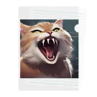 oekakishopのシャーッする猫 Clear File Folder