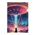 ParadigmStar　パラダイムスターのUFOに遭遇!? 不思議な猫のキャトルミューティレーション！👽🐱✨ Clear File Folder