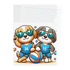 【volleyball online】の可愛らしいバレーボールの犬 クリアファイル