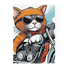 ryusky_333のサングラスをかけて、バイクを楽しんでいる猫 Clear File Folder