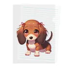 Dog Selectionのミニチュアダックス　女の子　アイテム Clear File Folder