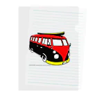ファンシーTシャツ屋のレッド&ブラックのビーチバス Clear File Folder