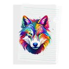 MK's SOLUTIONのカラフルなおおかみ Clear File Folder